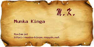 Munka Kinga névjegykártya